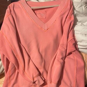 Aerie Coral V-Neck Sweater